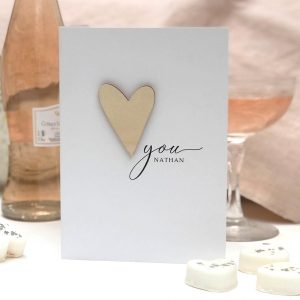 Wooden Heart Love You Valentines Card