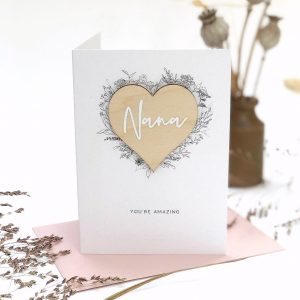 Wooden Heart Mother's Day Card