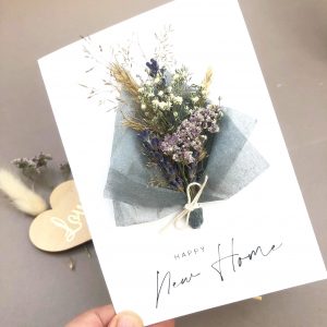 NEW HOME DRIED FLOWER CARD