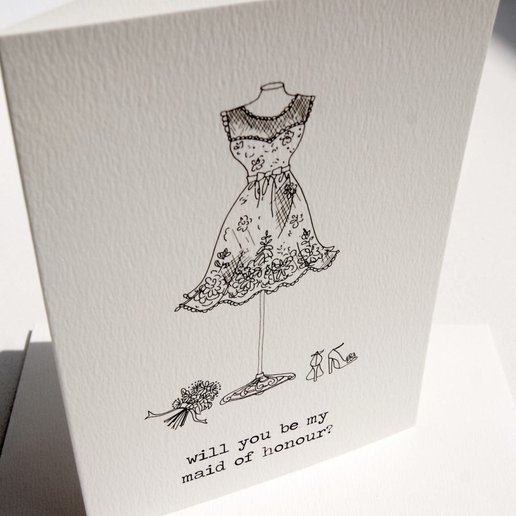 'will you be my maid of honour?' card from Hummingbird Cards