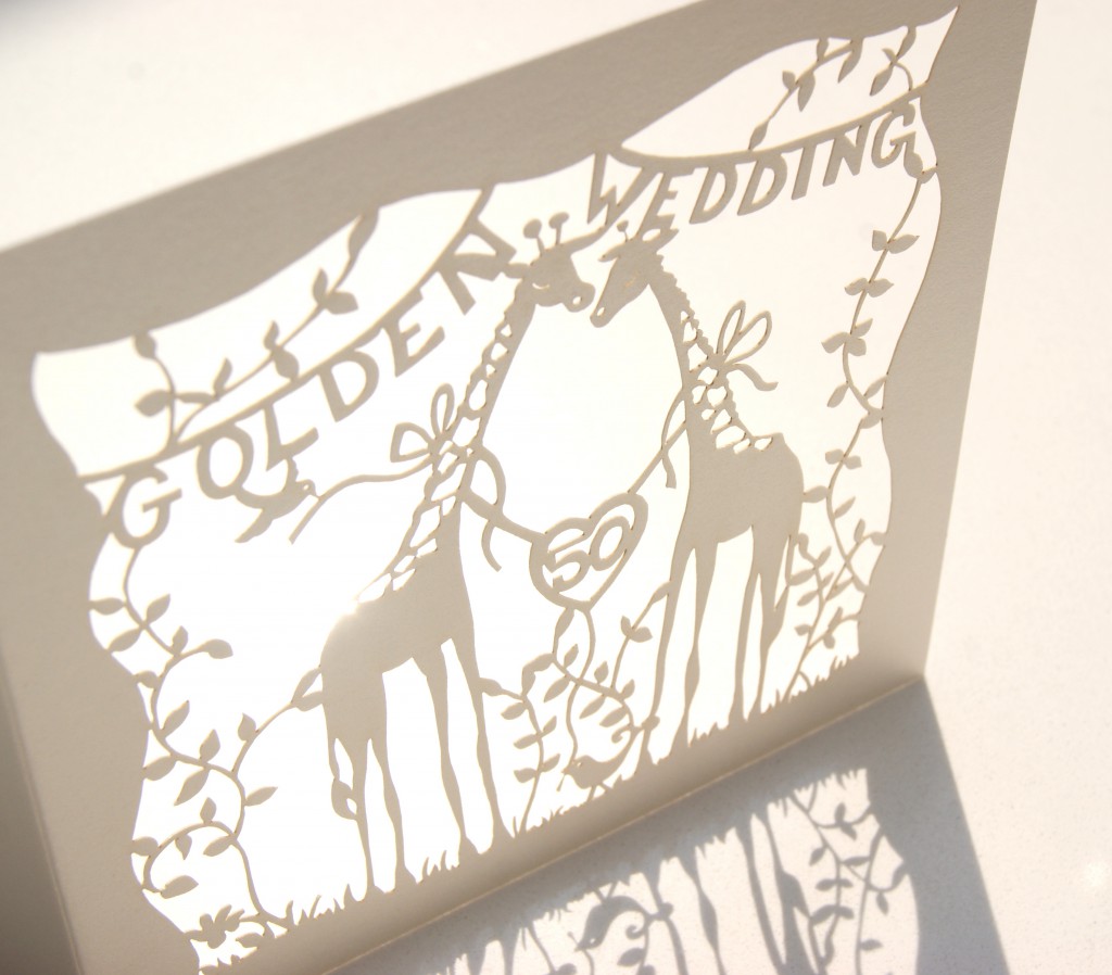 laser cut golden wedding invitations