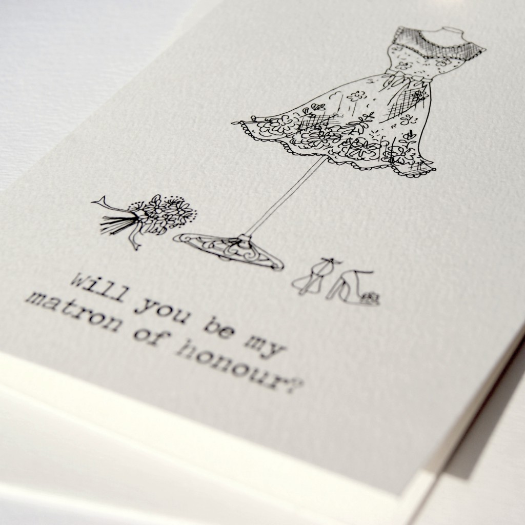 'will you be my matron of honour?' card from Hummingbird Cards