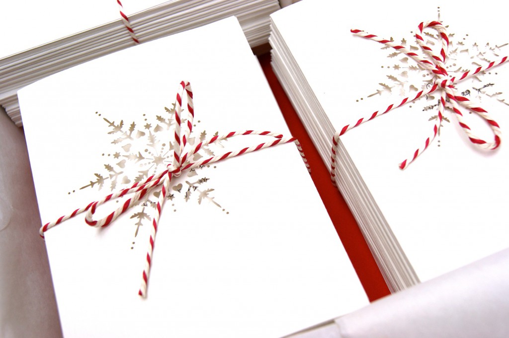 laser cut snowflake christmas cards