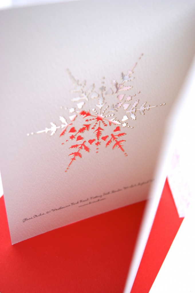 laser cut snowflake christmas cards