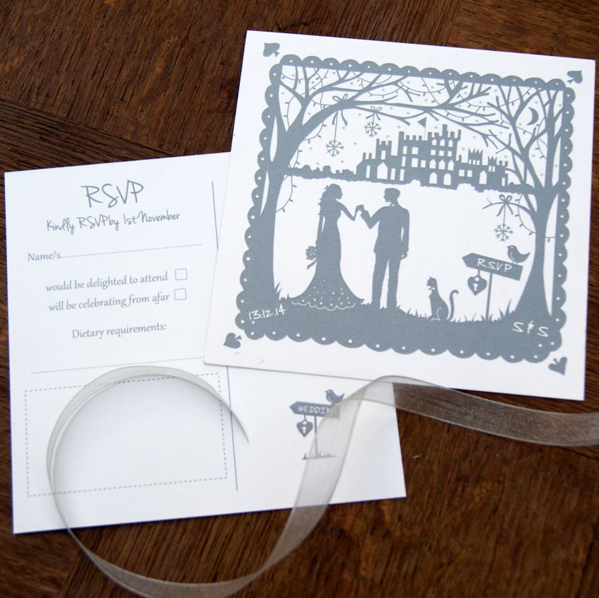 Bespoke, printed wedding RSVP card