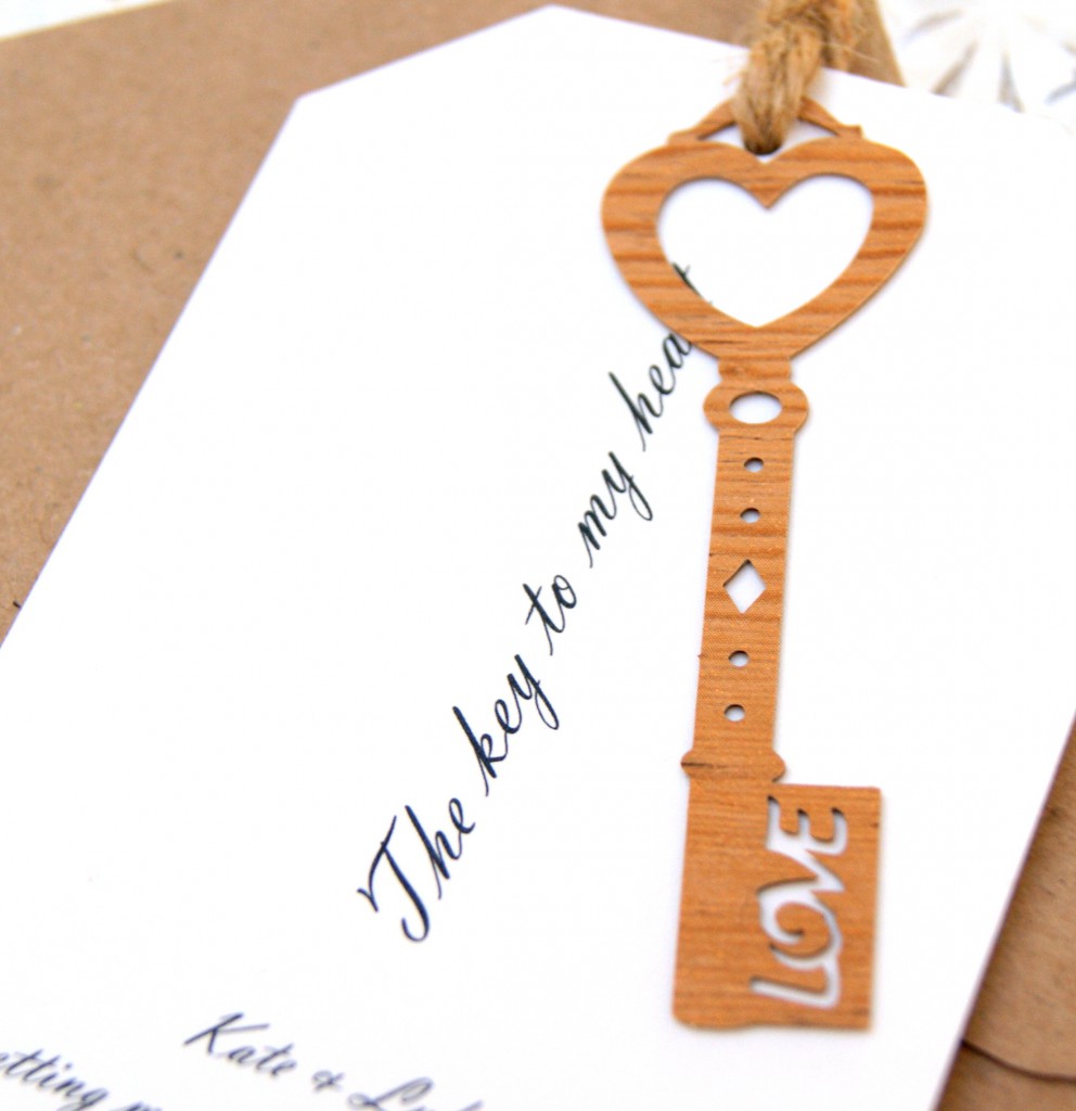 Key to my heart - save the date card