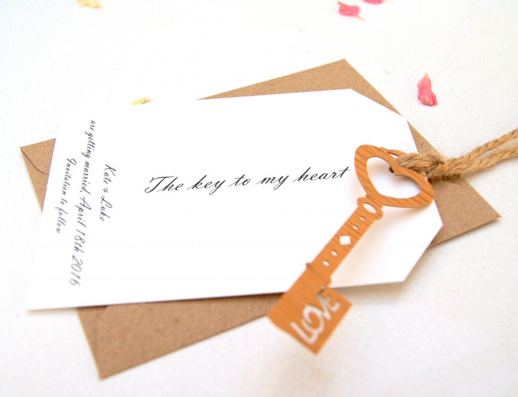 Key to my heart - save the date card