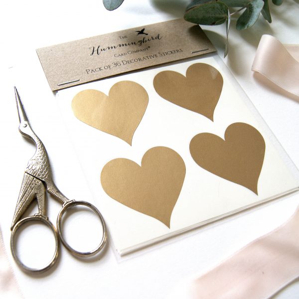Gold Heart Decorative Stickers