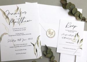 Greenery Weddng Invitation and RSVP card