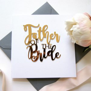 LUXE FATHER OF THE BRIDE GOLD PAPER CUT CARD