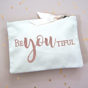 Slogan Make Up Bag Be You Tiful