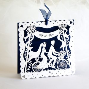 bicycle made for two card in midnight blue