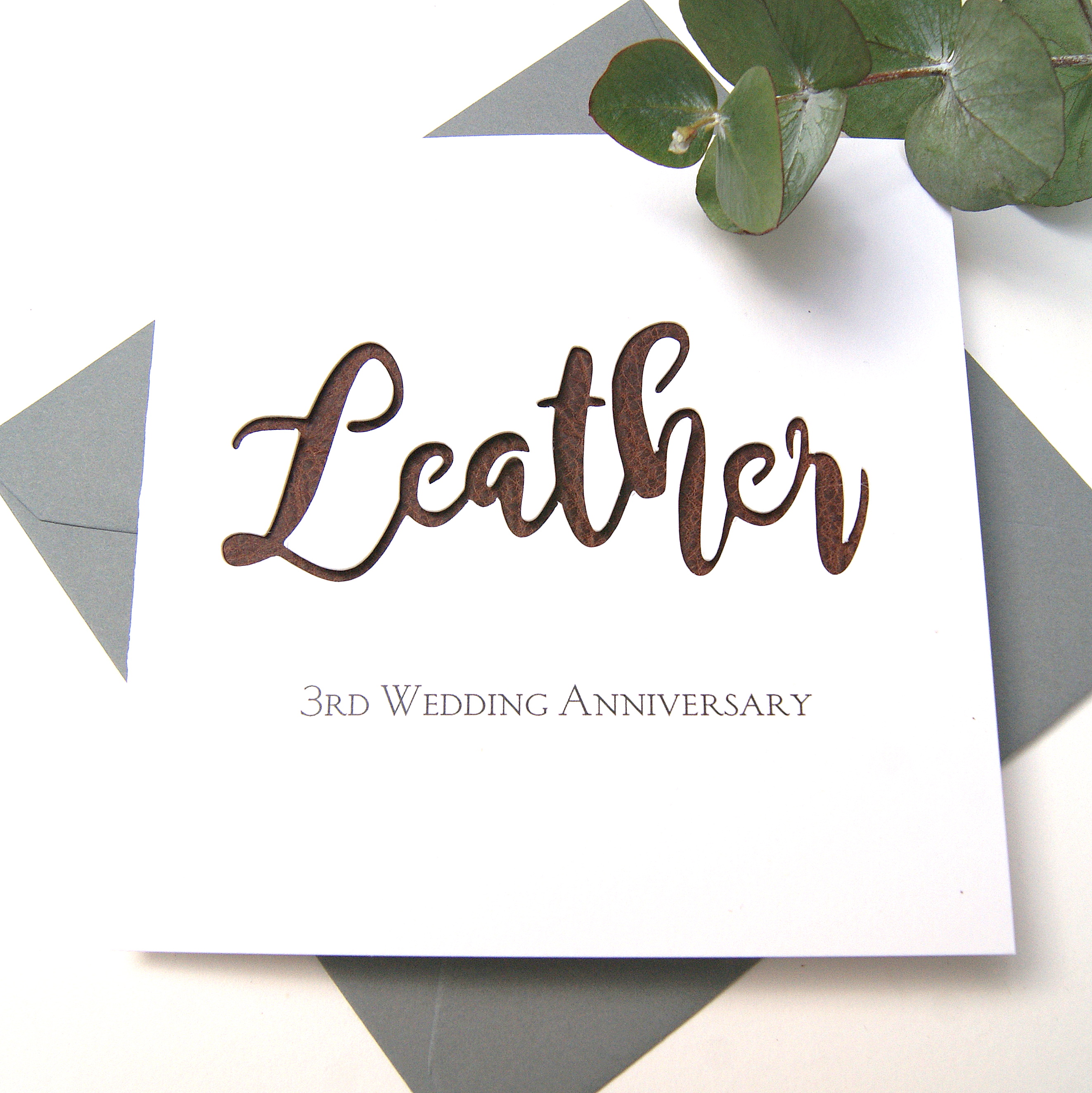 Leather 3rd Wedding Anniversary Card Shop Online Hummingbird Card Company
