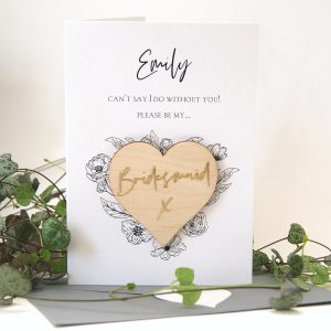 Personalised Keepsake Heart Bridesmaid Card