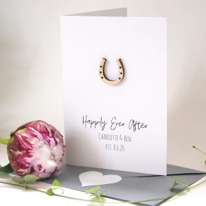 Horseshoe Ever After Engagement And Wedding Card