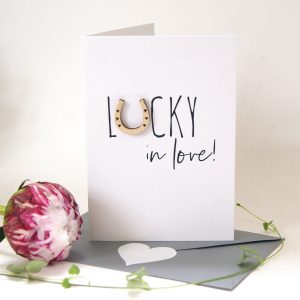 Lucky In Love Engagement And Wedding Card