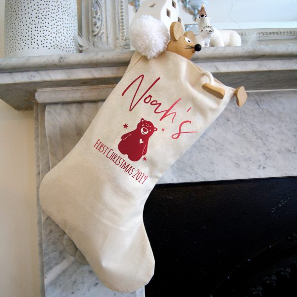 First Christmas Personalised Bear Stocking
