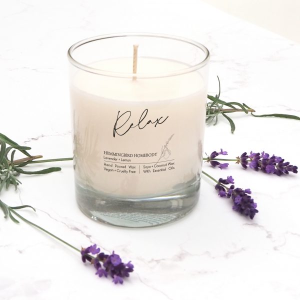 Relax lavender and lemon candle
