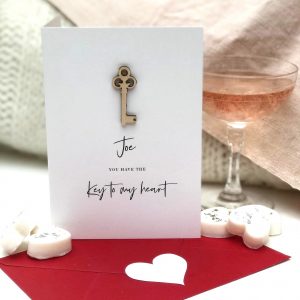 Key To My Heart Personalised Valentines Card