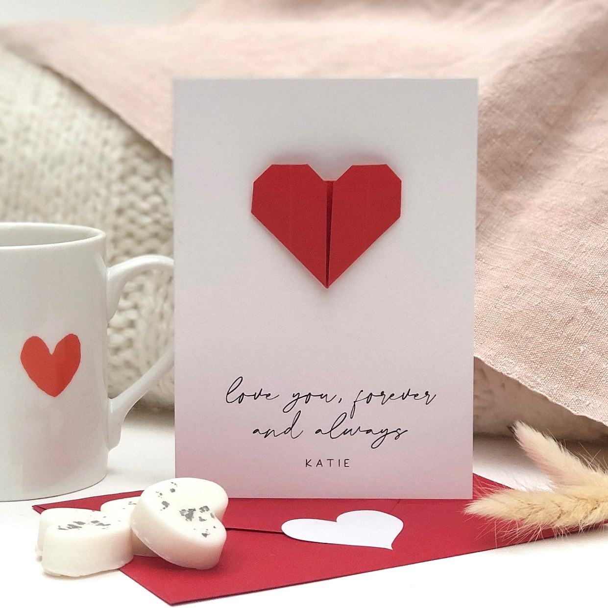 Origami Forever And Always Personalised Valentine Card