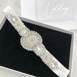 Estelle Deco Diamante and Pearl Wedding Garter