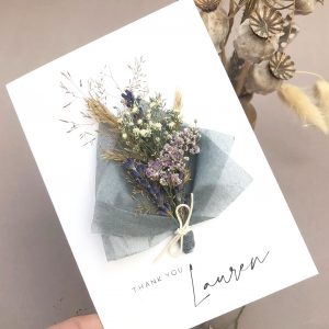 THANK YOU DRIED FLOWER CARD