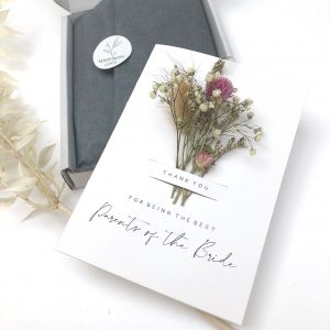 Parents of the Bride and Groom Dried Flower Cards