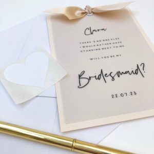 Vellum Bow Bridesmaid Card