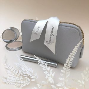 Brides Personalised Satin Make Up Bag