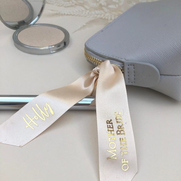 Mother of the Bride Personalised Satin Make Up Bag